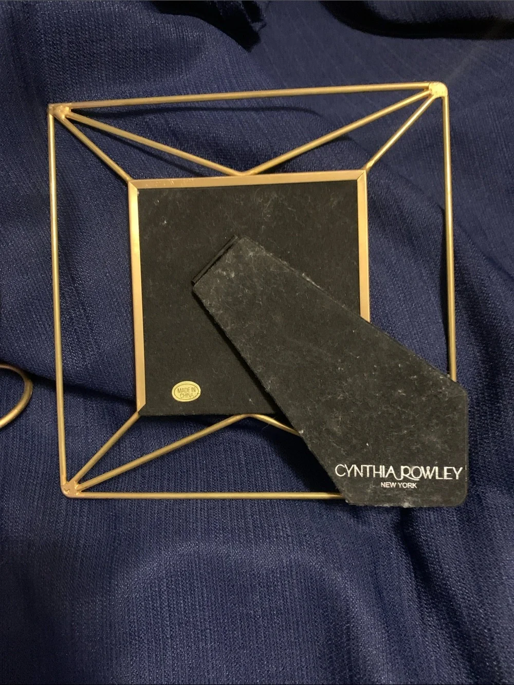 Cynthia Rowley Metallic Gold Geometric Wire Photo Frame Plus Another Gold Frame